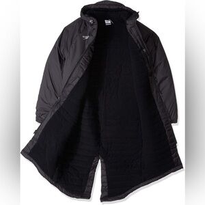 Speedo Elite Team Long Warm Up Parka Black Unisex XL Fleece Lined Hooded New